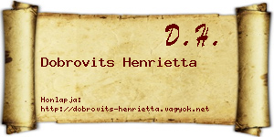 Dobrovits Henrietta névjegykártya