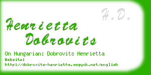 henrietta dobrovits business card
